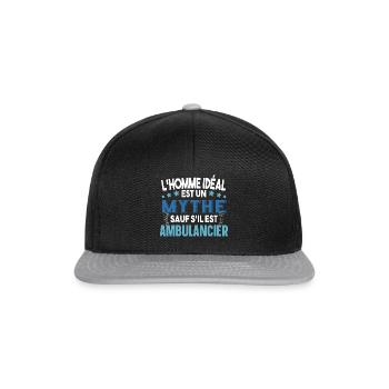 Ambulancier Ambulance Métier Urgence Samu Humour - Casquette snapback - noir/gris - Devant