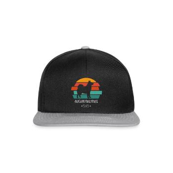 Alaskan Malamute Hund - Snapback Cap - Schwarz/Grau - Vorne