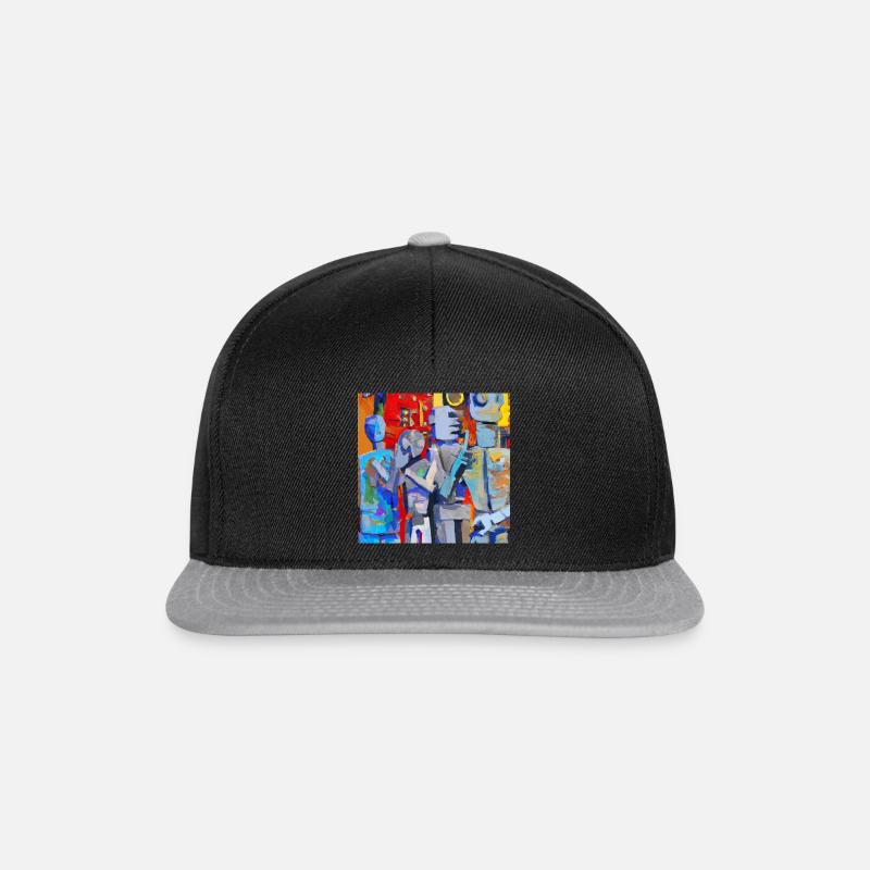 Les robots à la table - Casquette snapback - noir/gris