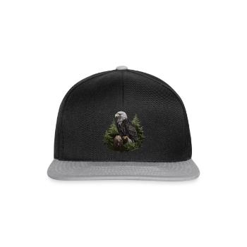 Forêt animale d’aigle à tête blanche - Casquette snapback - noir/gris - Devant