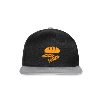 Bread and wheat - Snapback Cap - black/grey - Front