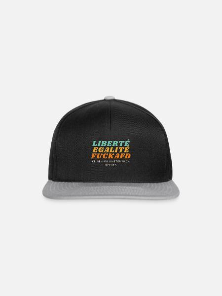 Liberté Egalité FuckAfD - Snapback Cap - Schwarz/Grau