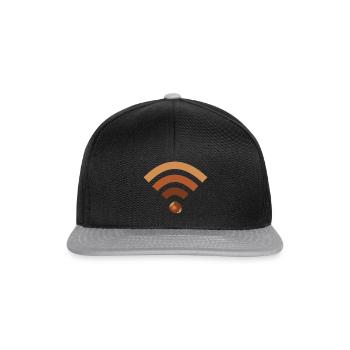 wifi haselnuss - Snapback Cap - Schwarz/Grau - Vorne