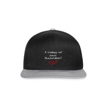 Du Voidepp Depp lustiger Spruch Bayern - Snapback Cap - Schwarz/Grau - Vorne