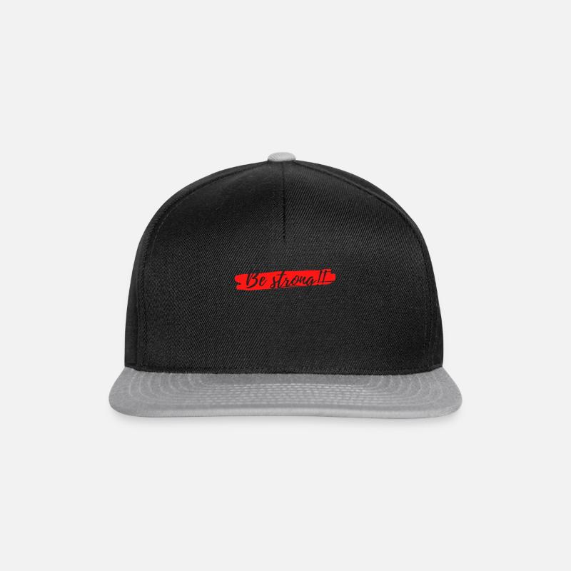 Be strong rot - Snapback Cap - Schwarz/Grau