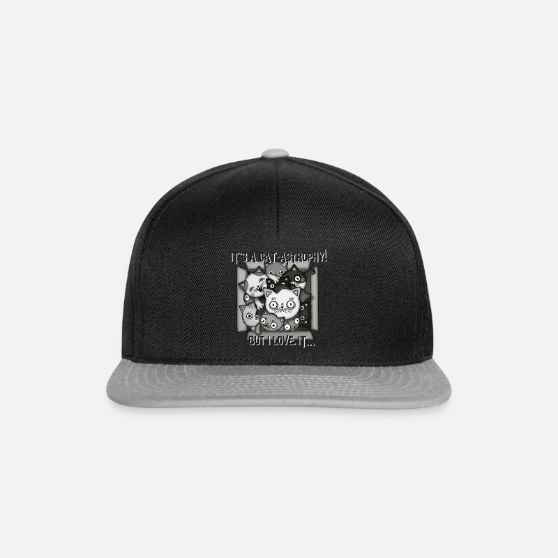 cat-astrophy so many cats! - Snapback Cap - black/grey