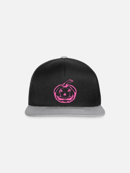 Pink Pumpkin - Pinker Kürbis - Snapback Cap - Schwarz/Grau