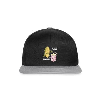 Lustig Popcorn Vater Spaß Geschenk - Snapback Cap - Schwarz/Grau - Vorne