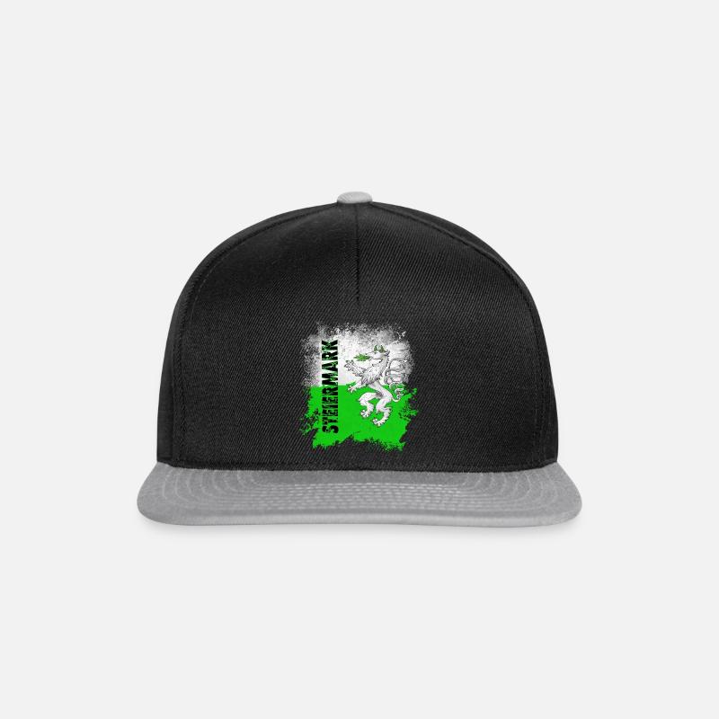 Steiermark Retro Style - Snapback Cap - Schwarz/Grau