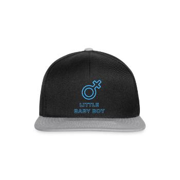 Baby Ankündigung - Junge - Schwangerschaft - Snapback Cap - Schwarz/Grau - Vorne
