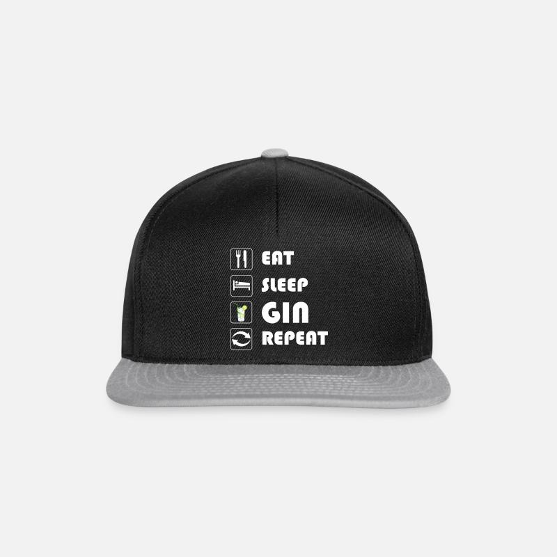 Gin Statement EAT SLEEP GIN REPEAT - Snapback Cap - black/grey