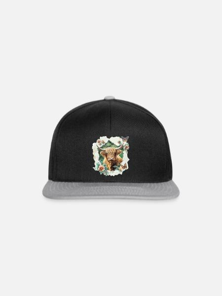Hochlandrind - Snapback Cap - Schwarz/Grau