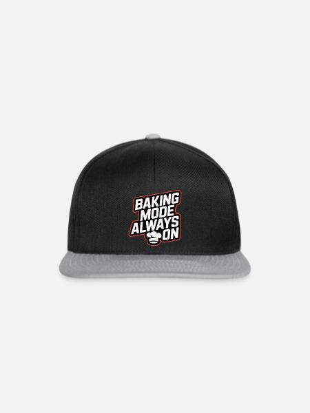 1. Lustiger Back Spruch für Hobbybäcker - Snapback Cap - Schwarz/Grau