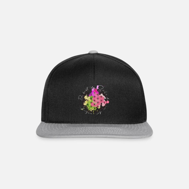 Blume des Lebens - Grün - Snapback Cap - Schwarz/Grau