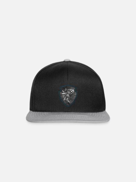 Wappen Thunfisch zum Meeresangeln - Snapback Cap - Schwarz/Grau