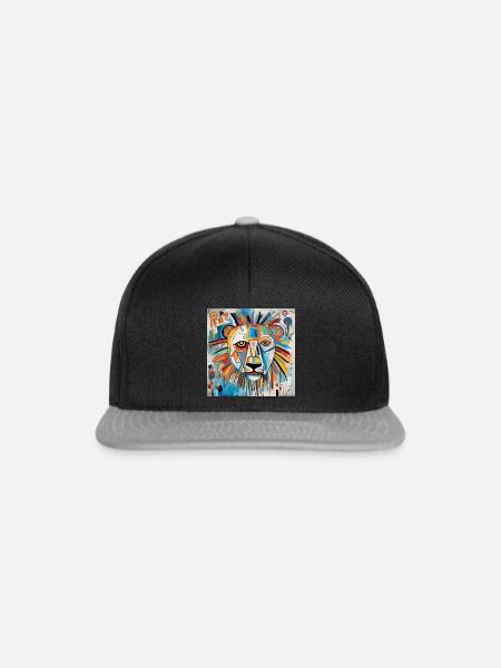 LÖWEN-STRASSENKUNST - Snapback Cap - Schwarz/Grau