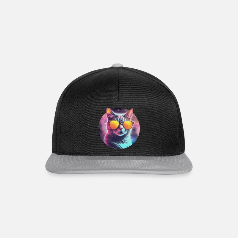 Cat with sunglasses - Snapback Cap - Schwarz/Grau