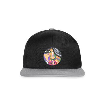 Schweigen Gesicht - Shut up - Snapback Cap - Schwarz/Grau - Vorne