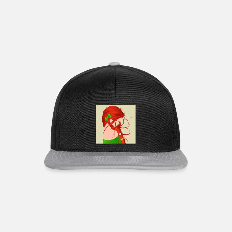 Fille à tête rousse - Casquette snapback - noir/gris