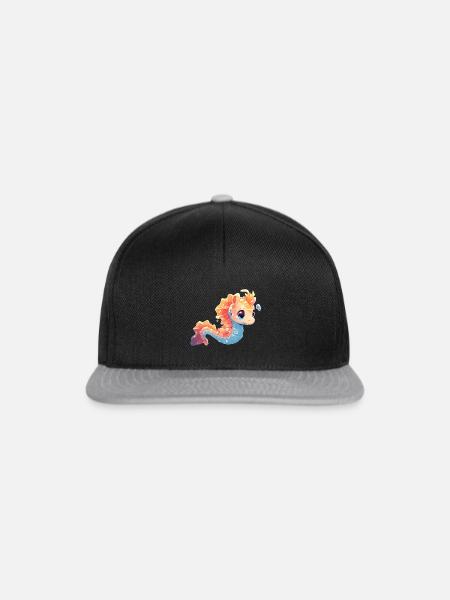 Seepferd - Snapback Cap - Schwarz/Grau