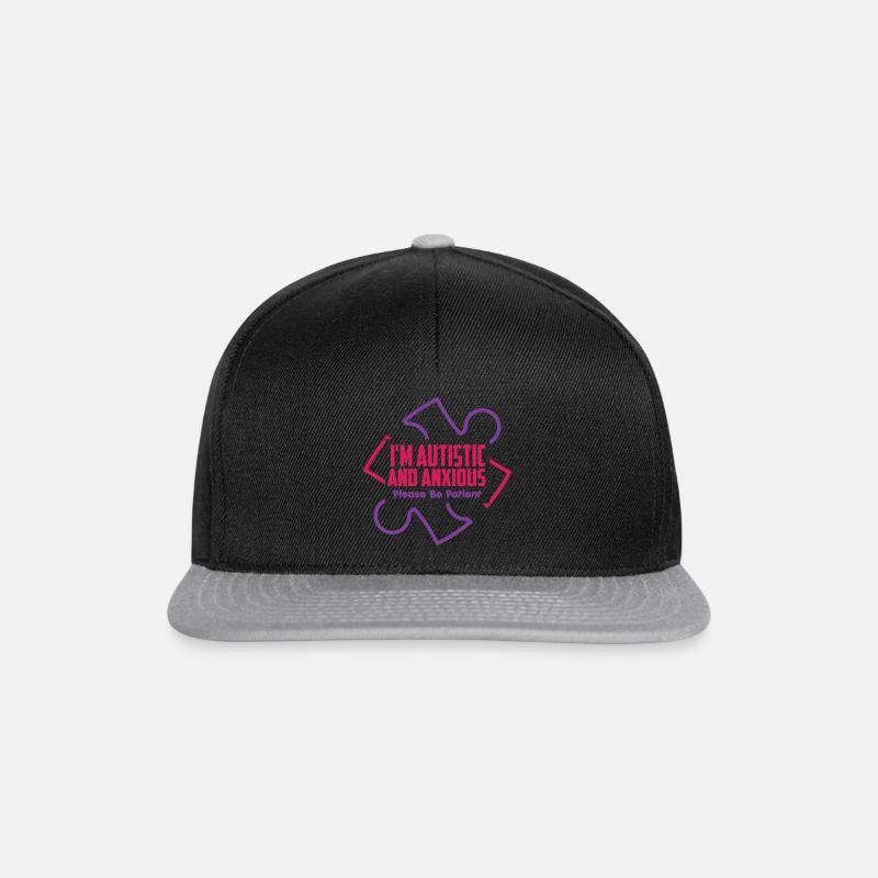 Neurodiversité - Autisme - Casquette snapback - noir/gris