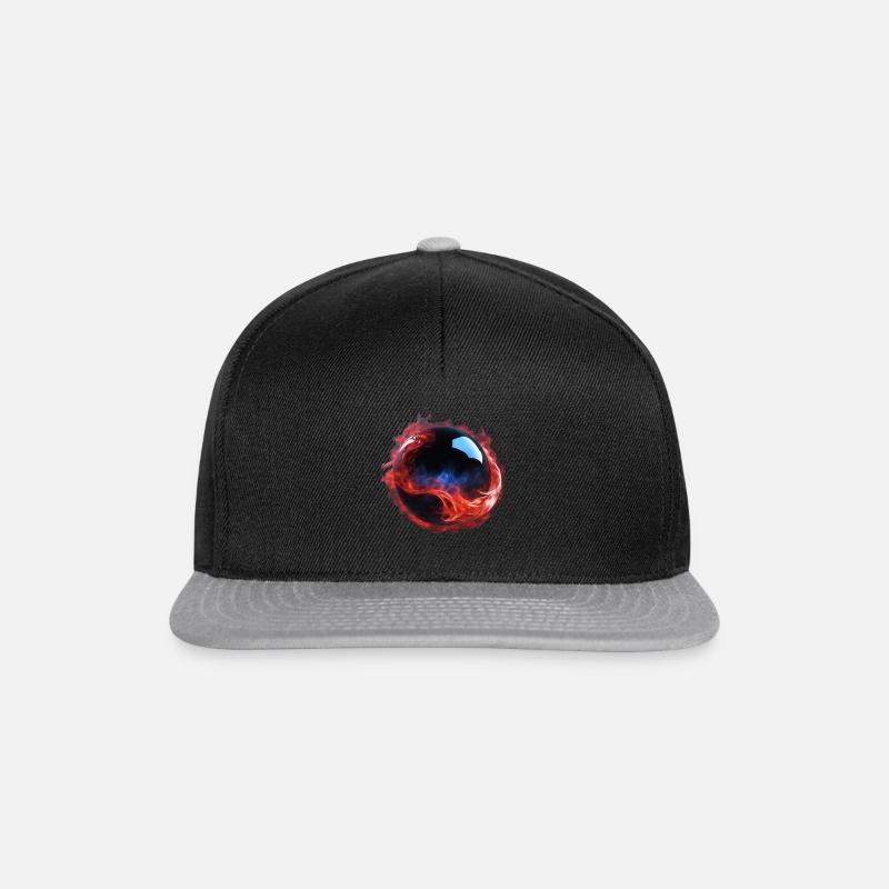 Feuer Kugel - Snapback Cap - Schwarz/Grau