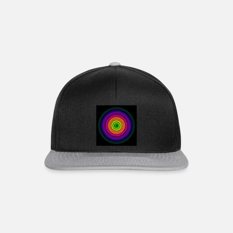 Rainbow concentric circles - Snapback Cap - black/grey
