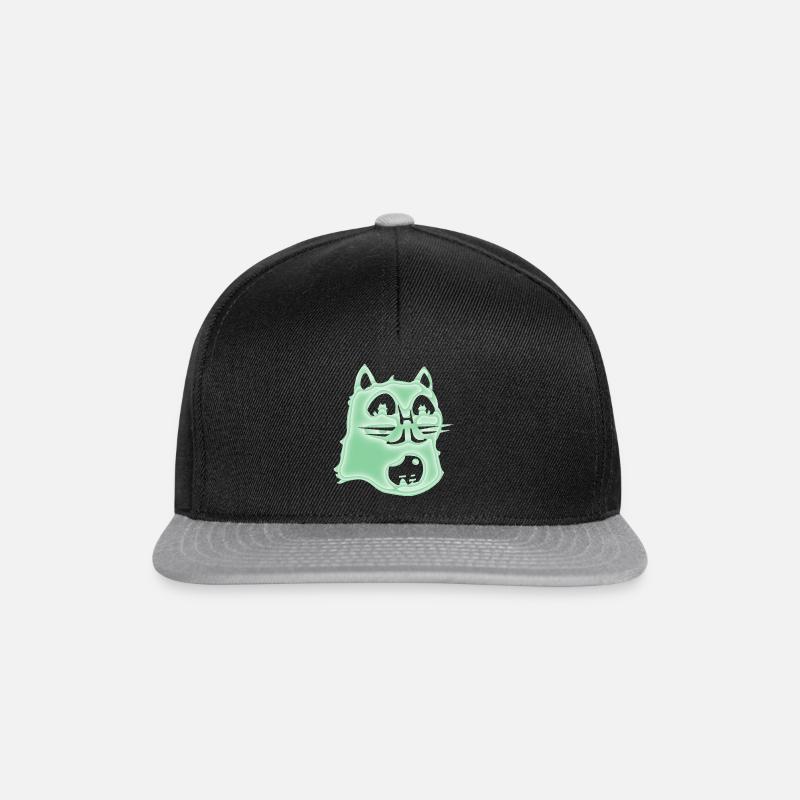 Psychedelic Cat - Snapback Cap - black/grey