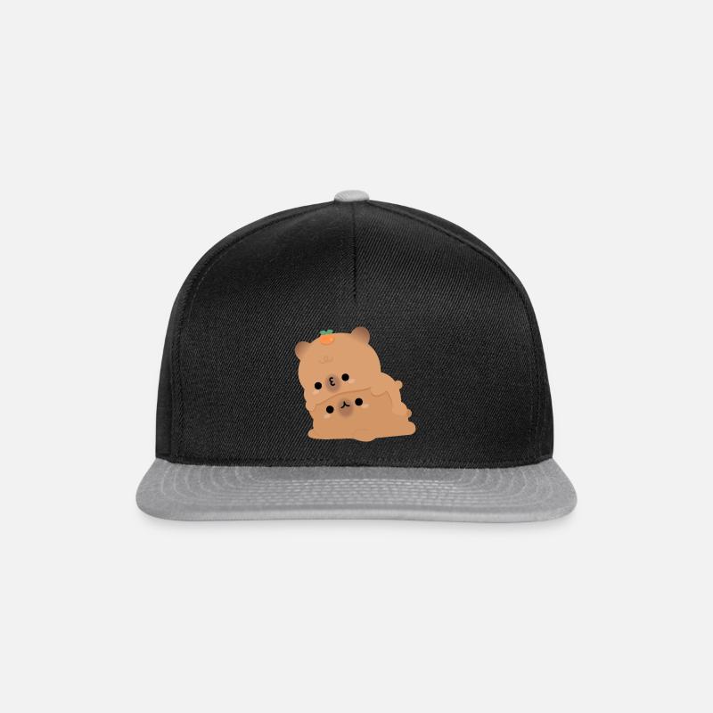 Capybara-Paar - Snapback Cap - Schwarz/Grau