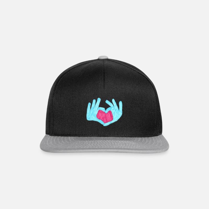 Hände Herz - Snapback Cap - Schwarz/Grau