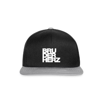 Bruderherz, Bruder, Geschenk, Idee, Geschwister - Snapback Cap - Schwarz/Grau - Vorne