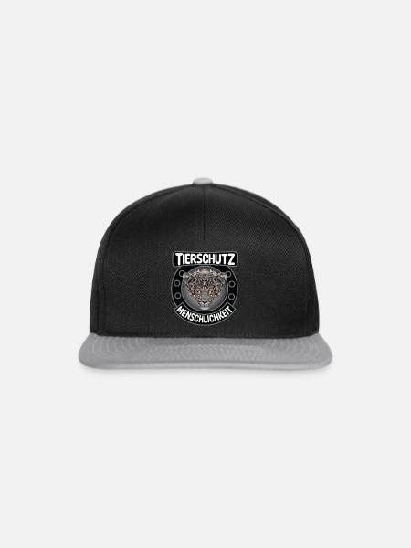 Tierschutz Leopard wild Cat wilde Katze - Snapback Cap - Schwarz/Grau