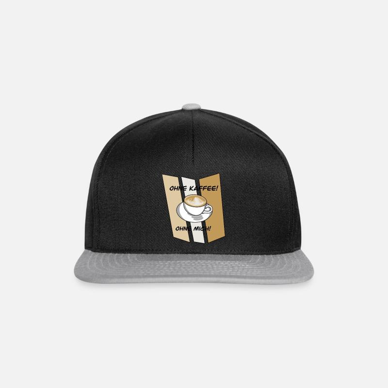 Ohne Kaffee ohne mich - Snapback Cap - Schwarz/Grau