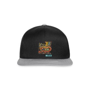 Cute Monster Music Instrument Design - Snapback Cap - Schwarz/Grau - Vorne