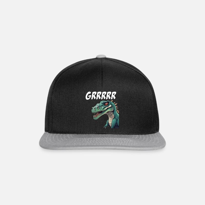 DINO Dinosaurier Comic - Snapback Cap - Schwarz/Grau