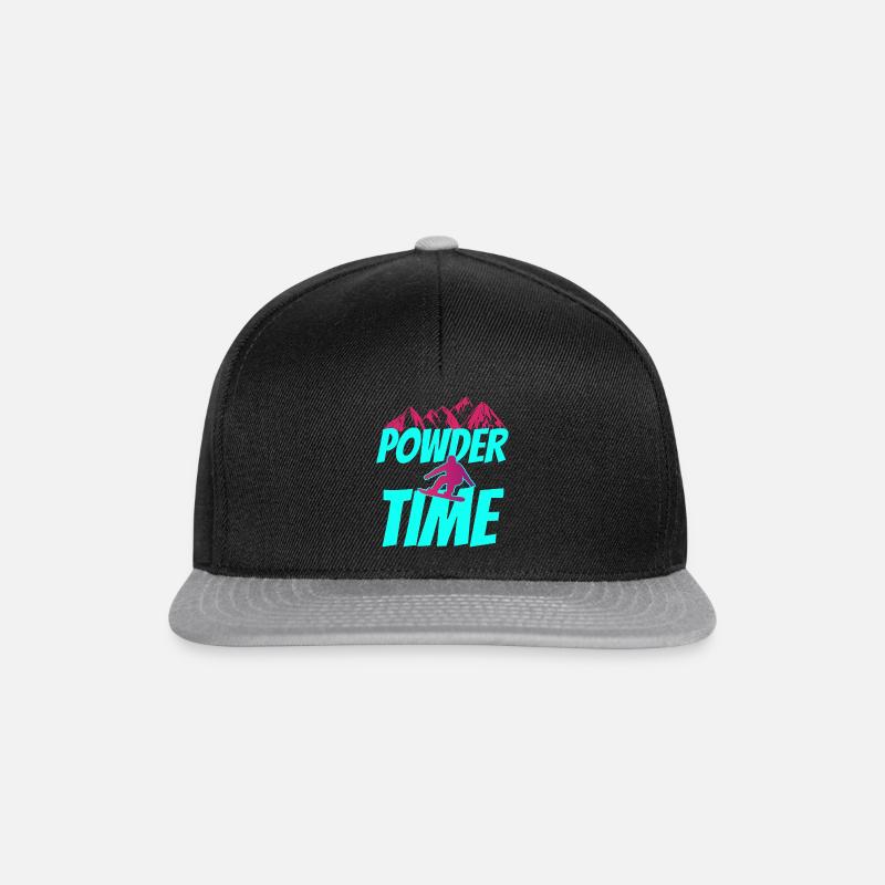 powder time Snowboarding - Snapback Cap - Schwarz/Grau