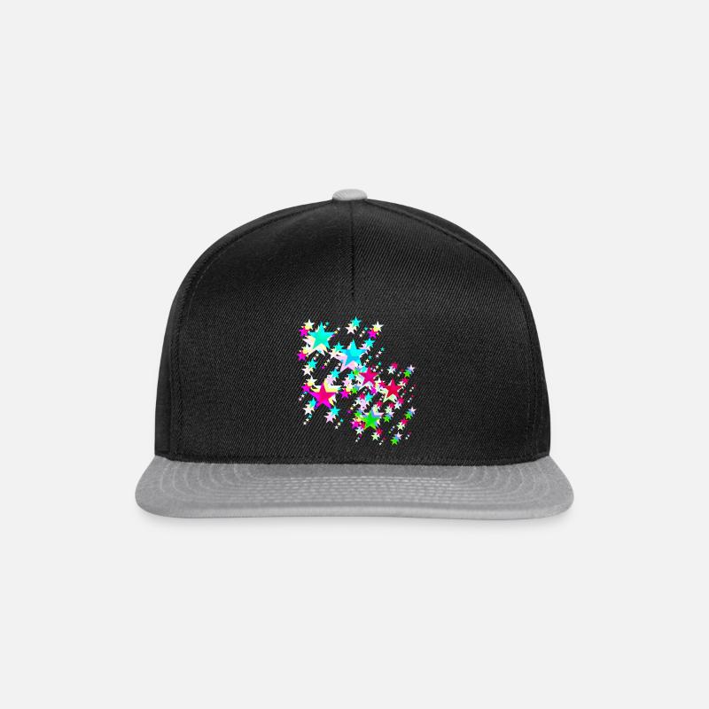 Étoiles, étoile, étoiles colorées - Casquette snapback - noir/gris