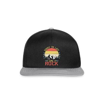 Geologie Tut mir leid, dass ich zu spät komme, ich habe einen Felsen-Rockhound gesehen - Snapback Cap - Schwarz/Grau - Vorne