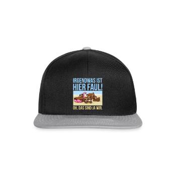 Irgendwas ist hier faul 5-köpfige Gruppe / Familie - Snapback Cap - Schwarz/Grau - Vorne