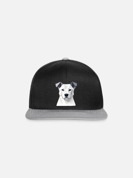 Hund Porträt geometrisch - Snapback Cap - Schwarz/Grau