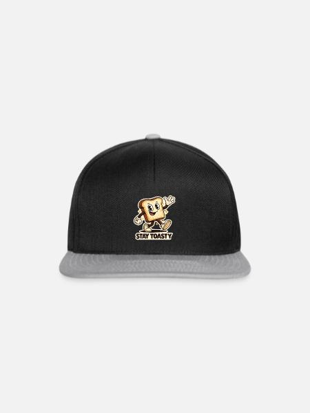 Stay Toasty Toast Mascot - Snapback Cap - Schwarz/Grau