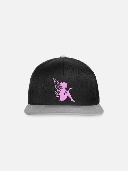 Zarte Feenheldin mit Flügeln - Snapback Cap - Schwarz/Grau