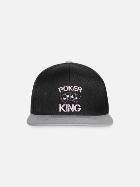 Poker König Kartenmuster - Snapback Cap - Schwarz/Grau