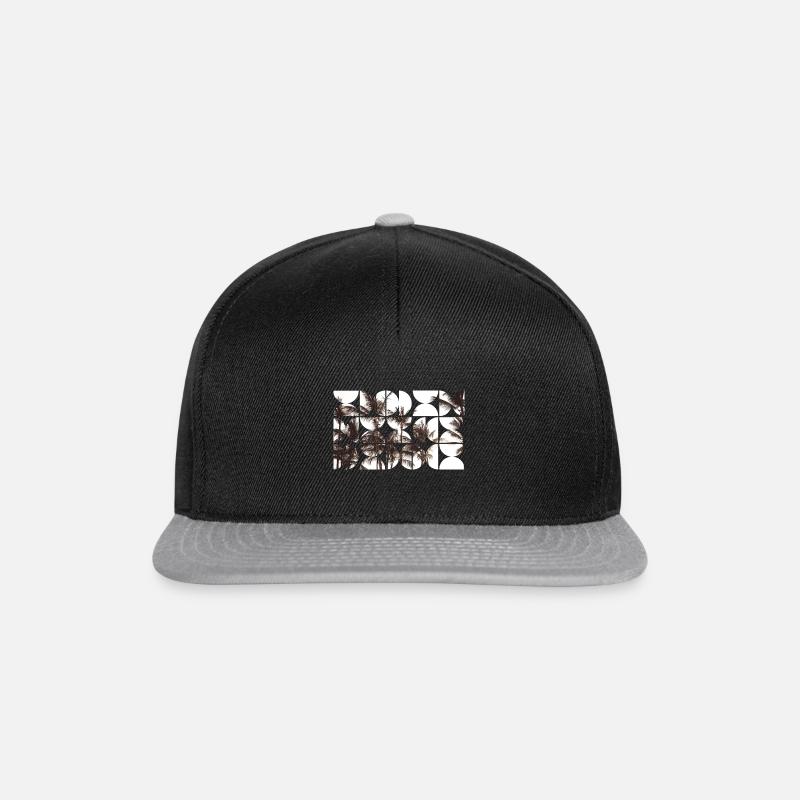Vintage Palmen Muster - Snapback Cap - Schwarz/Grau