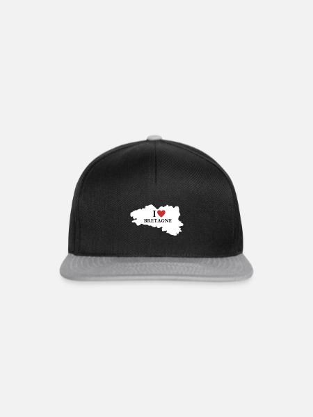 Ich mag bretagne breizh bretonische bretonische Bretonen - Snapback Cap - Schwarz/Grau