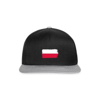 Poland Flag Used Look Polska Polish Flag - Snapback Cap - black/grey - Front