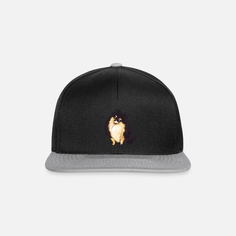 Black Tan Pom - Snapback Cap - black/grey