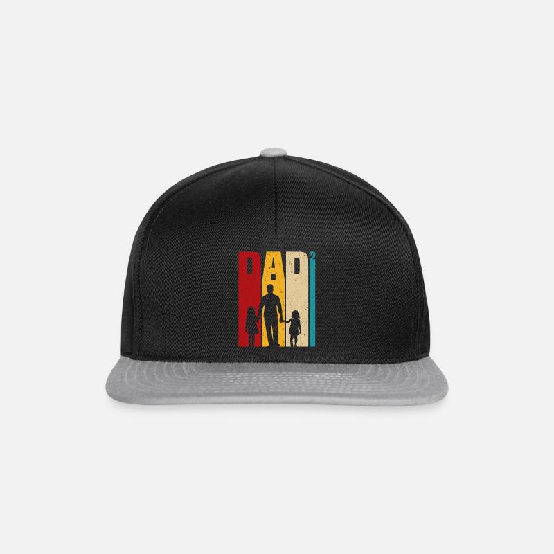 Vater von zwei Töchtern Geschenk Papa Töchter - Snapback Cap - Schwarz/Grau