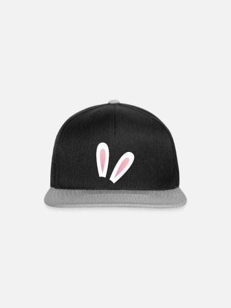 Hasenohren - Snapback Cap - Schwarz/Grau