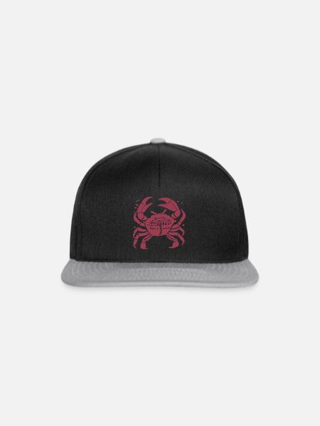 Krabbe in Rot - Snapback Cap - Schwarz/Grau